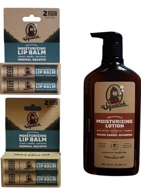 Dr. Squatch BUNDLE | Moisturizing Lotion Wood Barrel Bourbon Original Lip Balm